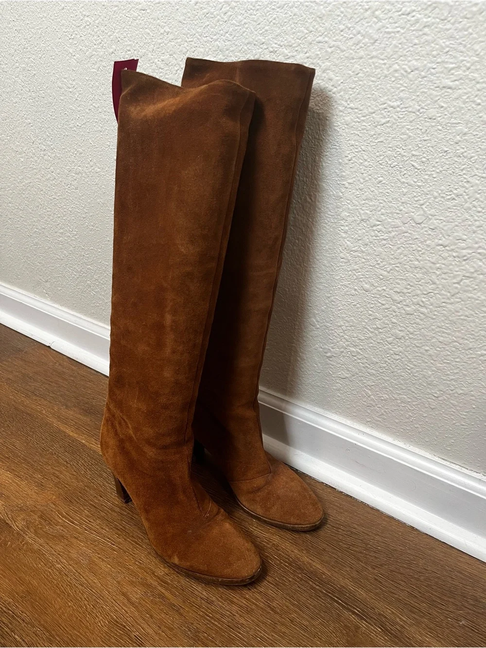 Vince Cognac Suede Knee High Boot Size 6